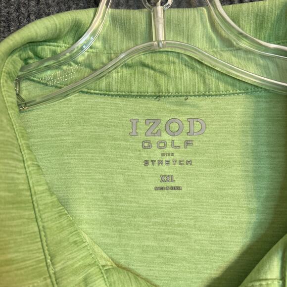 Izod Golf Mens Polo Shirt Size XXL Green Short Sleeve Stretch Performance Preppy - Picture 4 of 6